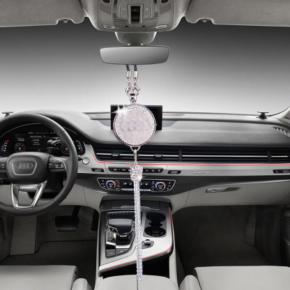 📣High-End Car Rearview Mirror Diamond-Encrusted Perfume Pendant