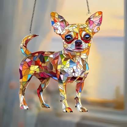 🌞🐕‍🦺Cute Chihuahua Suncatcher