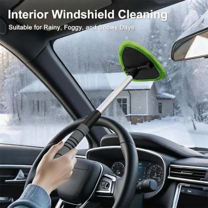 🔥Christmas promotion🚘Windshield cleaning tool with 4 microfiber pads and a retractable handle