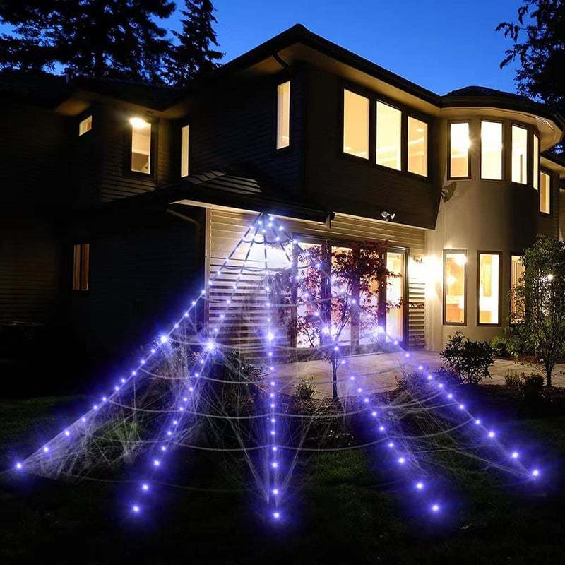 💥LAST DAY SALE 49% OFF-500CM Spider web Halloween Decorations Glowing Spider-PLAWLTD