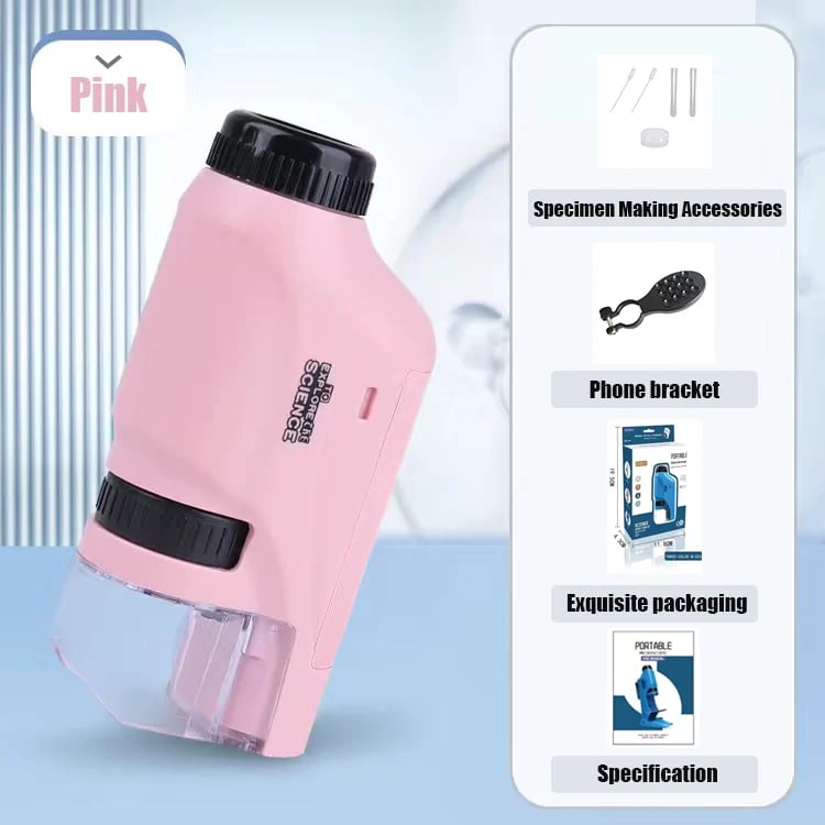 ✨This Week's Special Price 💥 Kid's Portable Pocket Microscope With Adjustable Zoom 60-120x