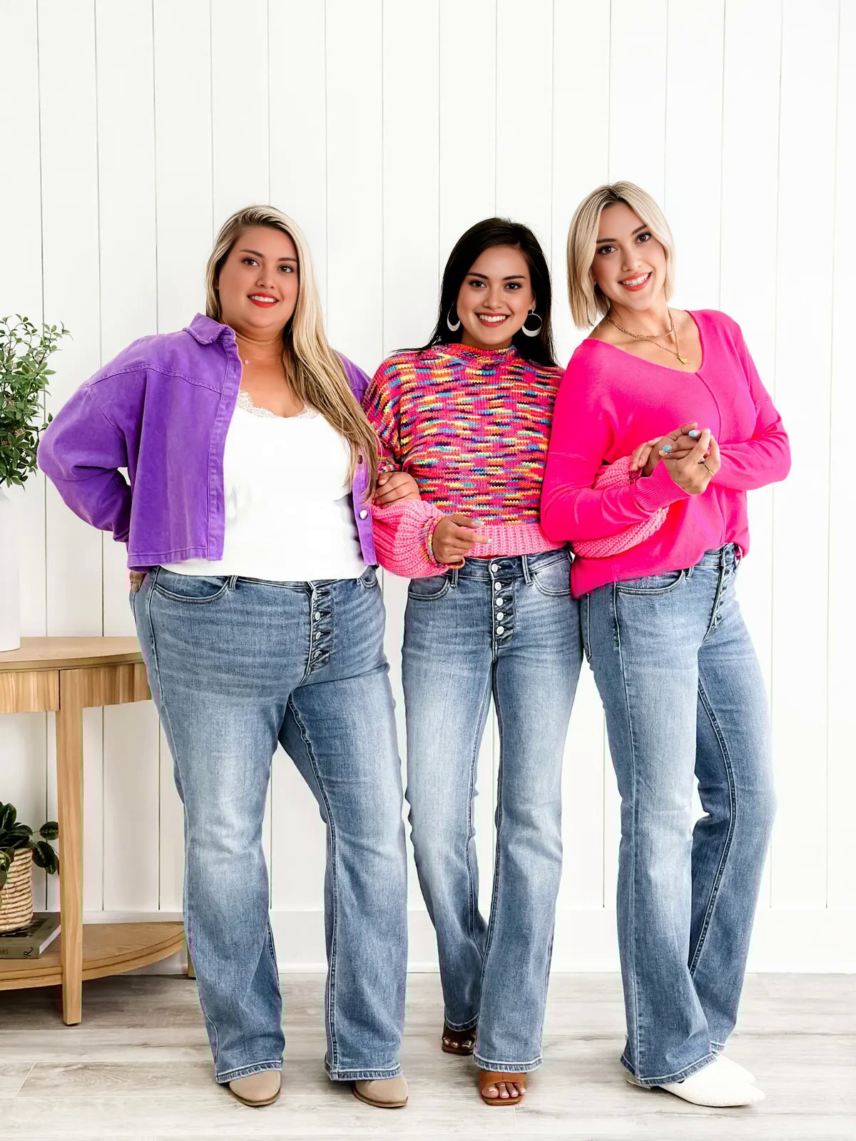 🔥HOT SALE-Mid Rise Button Fly Bootcut Jeans（Suitable for all body types）