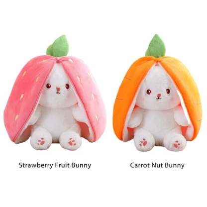 🍓Strawberry Bunny Transformed into Little Rabbit🐰Fruit Doll Plush Toy