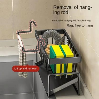 🌟 Say Goodbye to Clutter-49% OFF-✨ Stainless Steel Kitchen Sink Storage Rack – For a Neat, Organized Kitchen! 🌟