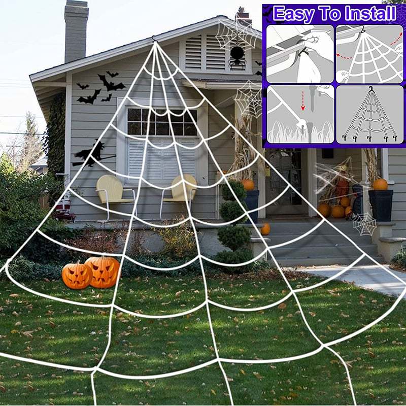 💥LAST DAY SALE 49% OFF-500CM Spider web Halloween Decorations Glowing Spider-PLAWLTD