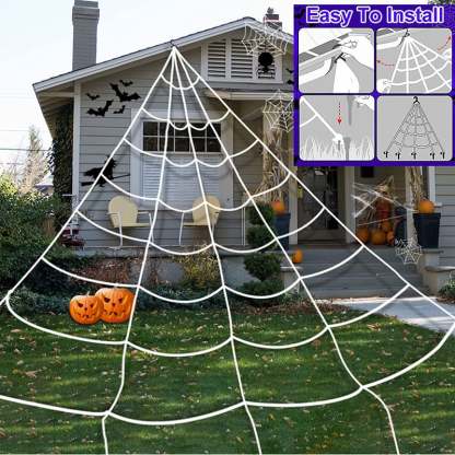 💥LAST DAY SALE 49% OFF-500CM Spider web Halloween Decorations Glowing Spider-PLAWLTD