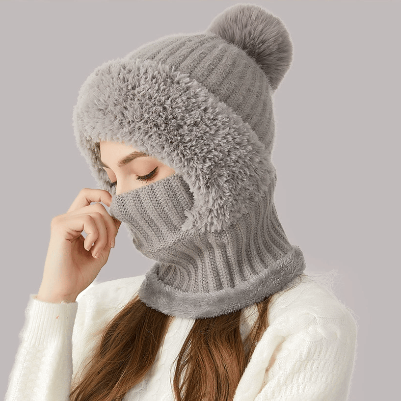 🧣3-in-1 Women's Beanie Hat with Scarf & Mask – Cozy Winter Essential