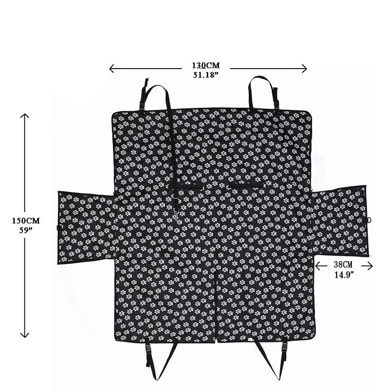 Paw Prints Waterproof Backseat Cover