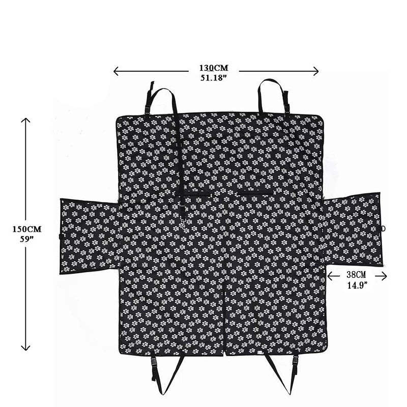 Paw Prints Waterproof Backseat Cover