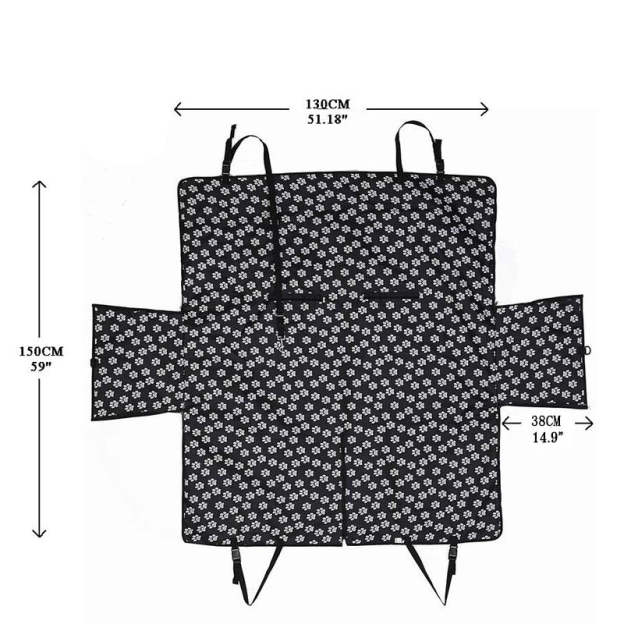 Paw Prints Waterproof Backseat Cover