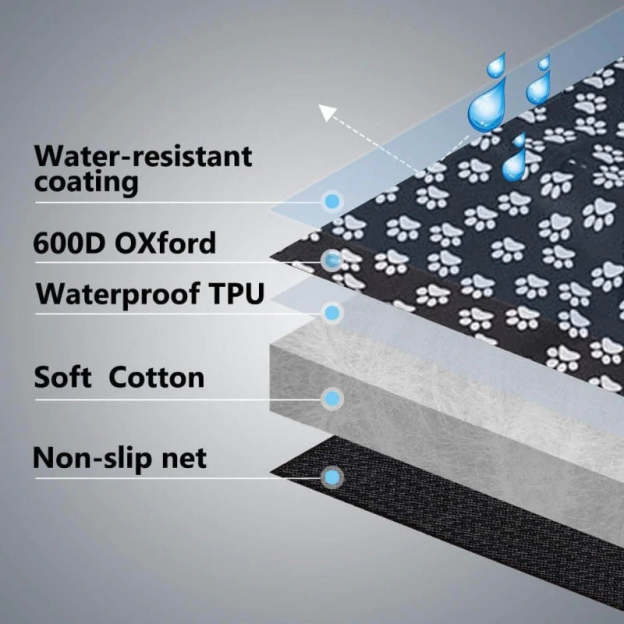Paw Prints Waterproof Backseat Cover