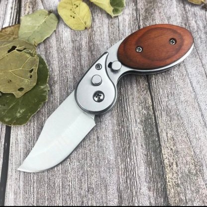 🎁LAST DAY SALE 70% OFF-Wood Handle Outdoor Mini Folding Knife For Camping And Survival-Best Gift