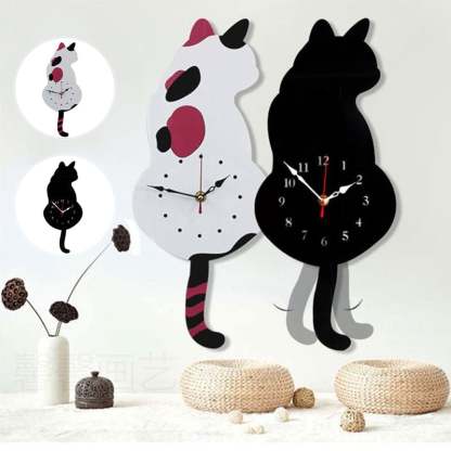 🎉CHRISTMAS PROMOTION 🎉49% OFF🔥Nordic Cat Wagging Tail Wall Clock-PLAWLTD