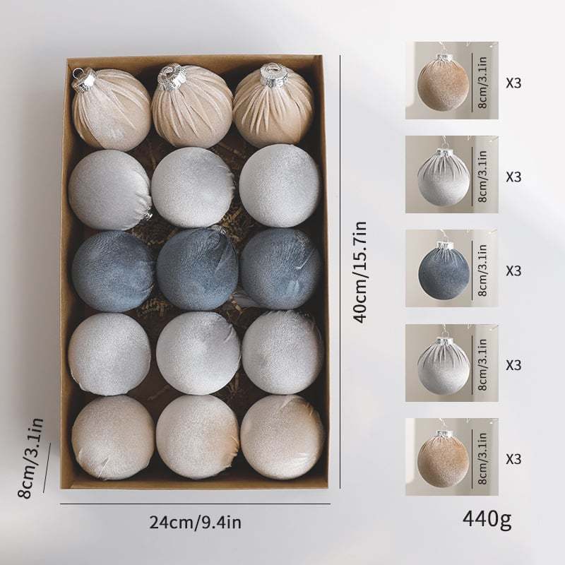 🎄15pcs Christmas Tree Ornaments Velvet Balls🎁