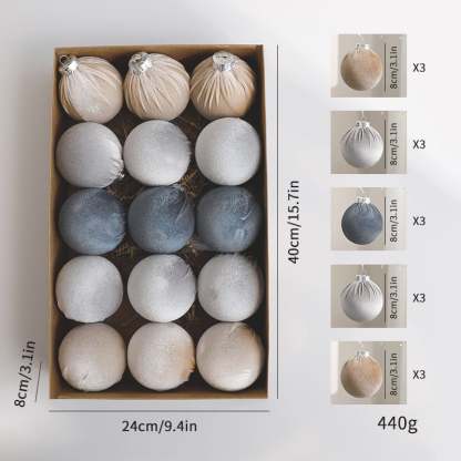 🎄15pcs Christmas Tree Ornaments Velvet Balls🎁