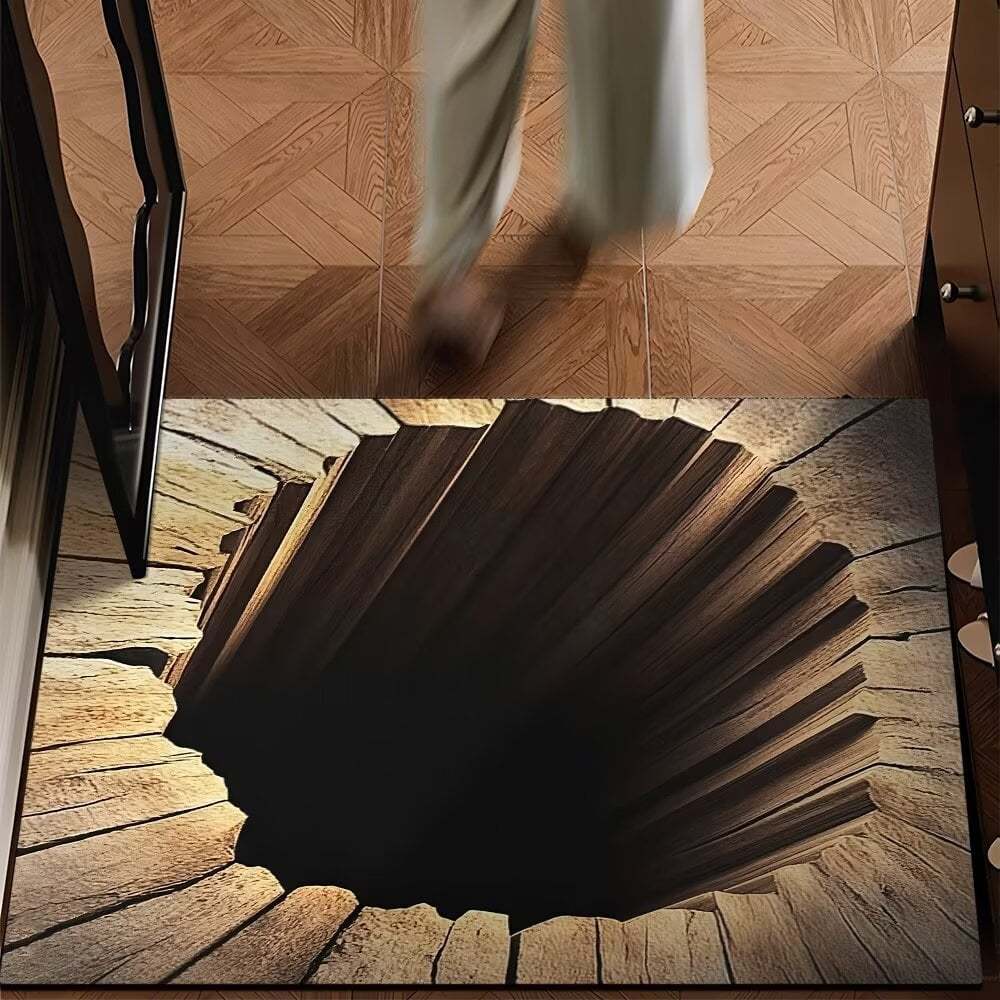🌀Visual Illusion Endless Abyss Pattern HD Printed Non-Slip Doormat🏠✨ Absorbent, Durable & Eye-Catching!