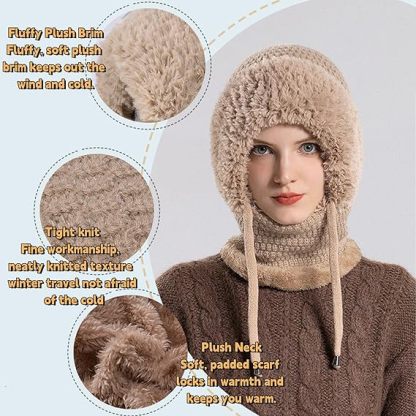 🧣3-in-1 Women's Beanie Hat with Scarf & Mask – Cozy Winter Essential
