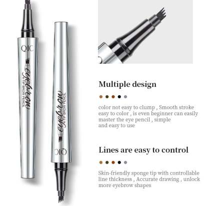 🎁3D Waterproof Microblading Eyebrow Pen 4 Fork Tip Tattoo Pencil