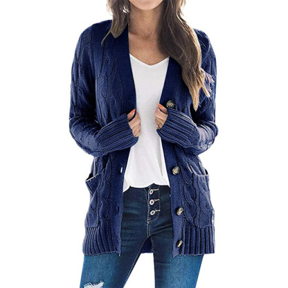 Wool Lovers’ Favorite – Women’s Wool Blend Button-Down Cardigan with Pockets