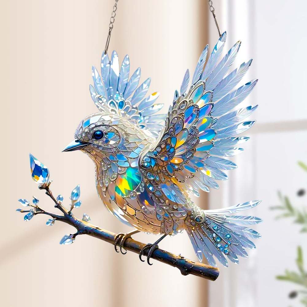 🐦✨Crystal Sky Bluebird Stained Art Ornament (8 inches)-PLAWLTD