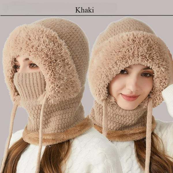 🧣3-in-1 Women's Beanie Hat with Scarf & Mask – Cozy Winter Essential
