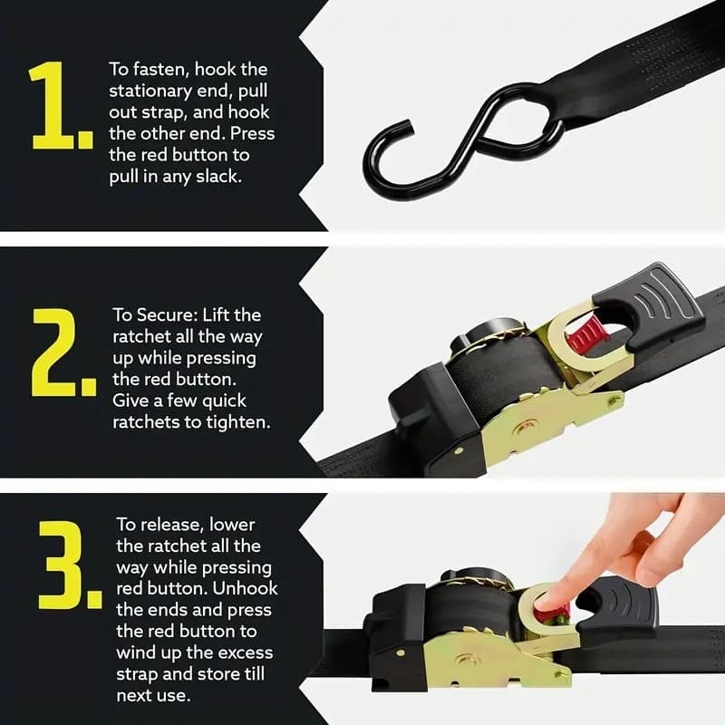 🎁2025 Perfect Gift- Retractable Ratchet Straps