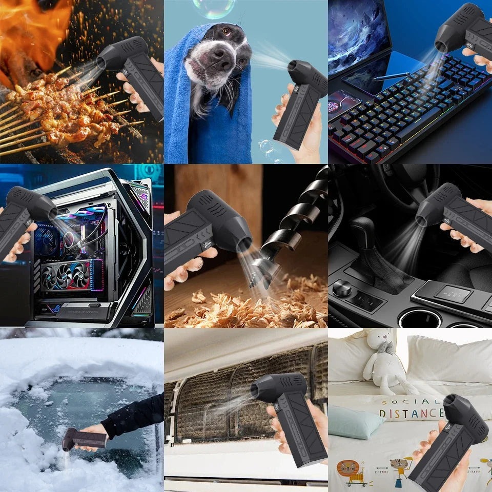 Portable Violent Turbo Small Fan, Handheld 130000rpm High Speed Fan for Dust Removal, Steam Cleaner Handheld, snow Blowing, Carbon Blowing, Barbecue, Hair Dryers-PLAWLTD