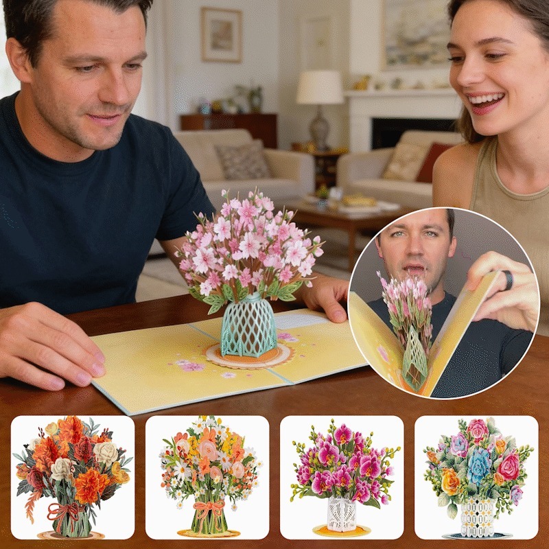 🌸3D Flower Bouquet Pop-Up Card – Gift & Keepsake in One