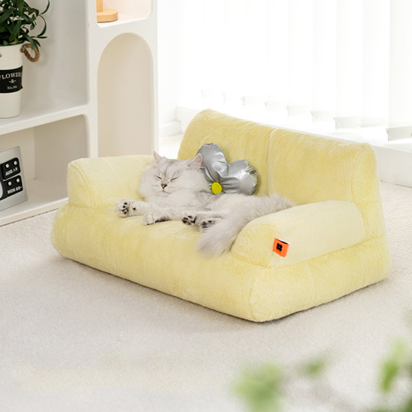 Sofa Shaped Cat Bed - Plush - Pink - Yellow - 4 Colors - Great For Your Pets