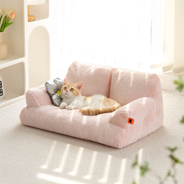 Sofa Shaped Cat Bed - Plush - Pink - Yellow - 4 Colors - Great For Your Pets