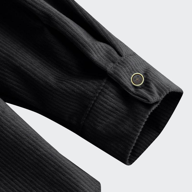 Men's Lapel Solid Color Casual Corduroy Shirt