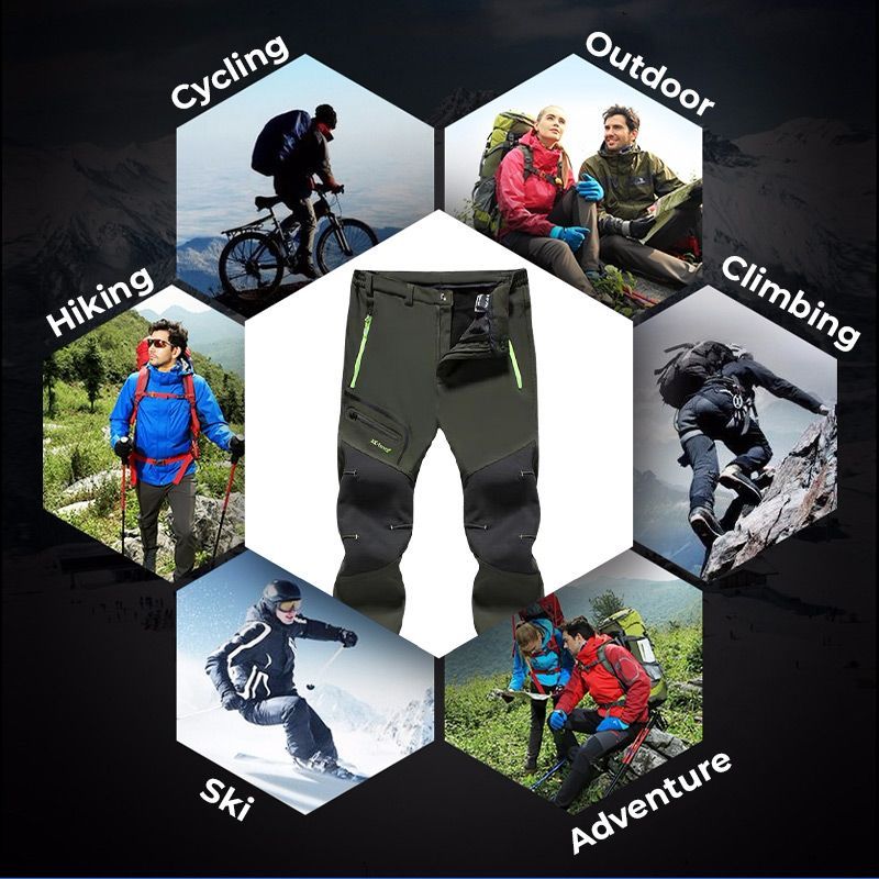Men's Fleece-Lined Waterproof Cargo Pants – Plus Size Quick-Dry Winter Hiking Pants ❄️👖🌲