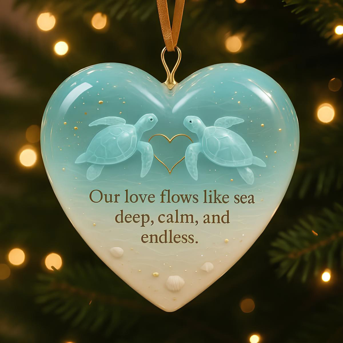 🌊Ocean Heart Sea Turtle Ornament-tidenox