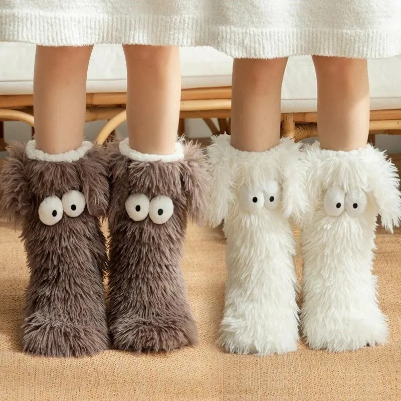 Women’s Winter Kawaii Big Eyes Slipper Socks