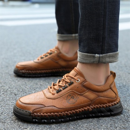 ⏰Limited Time Sale 70% OFF-Men's handmade genuine leather slip-on loafers with orthotic and foot support-tidenox