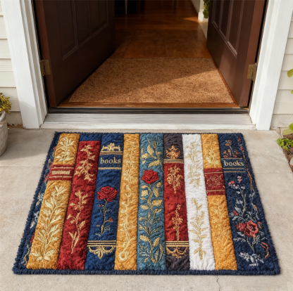  VINTAGE BOOKWORM OUILTED  Doormat