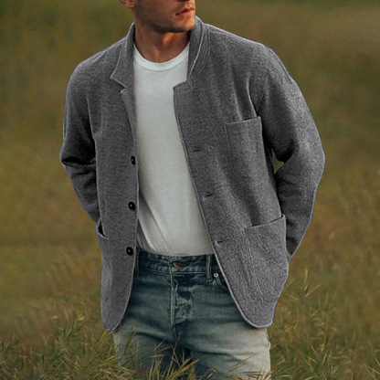 Men's Solid Color Fashion Jacket Coat Casual Jacket Coat-tidenox