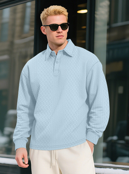 🔥 50% Rabatt: Neues Herren Polo & Sweatshirt in edlem Jacquard-Design-tidenox