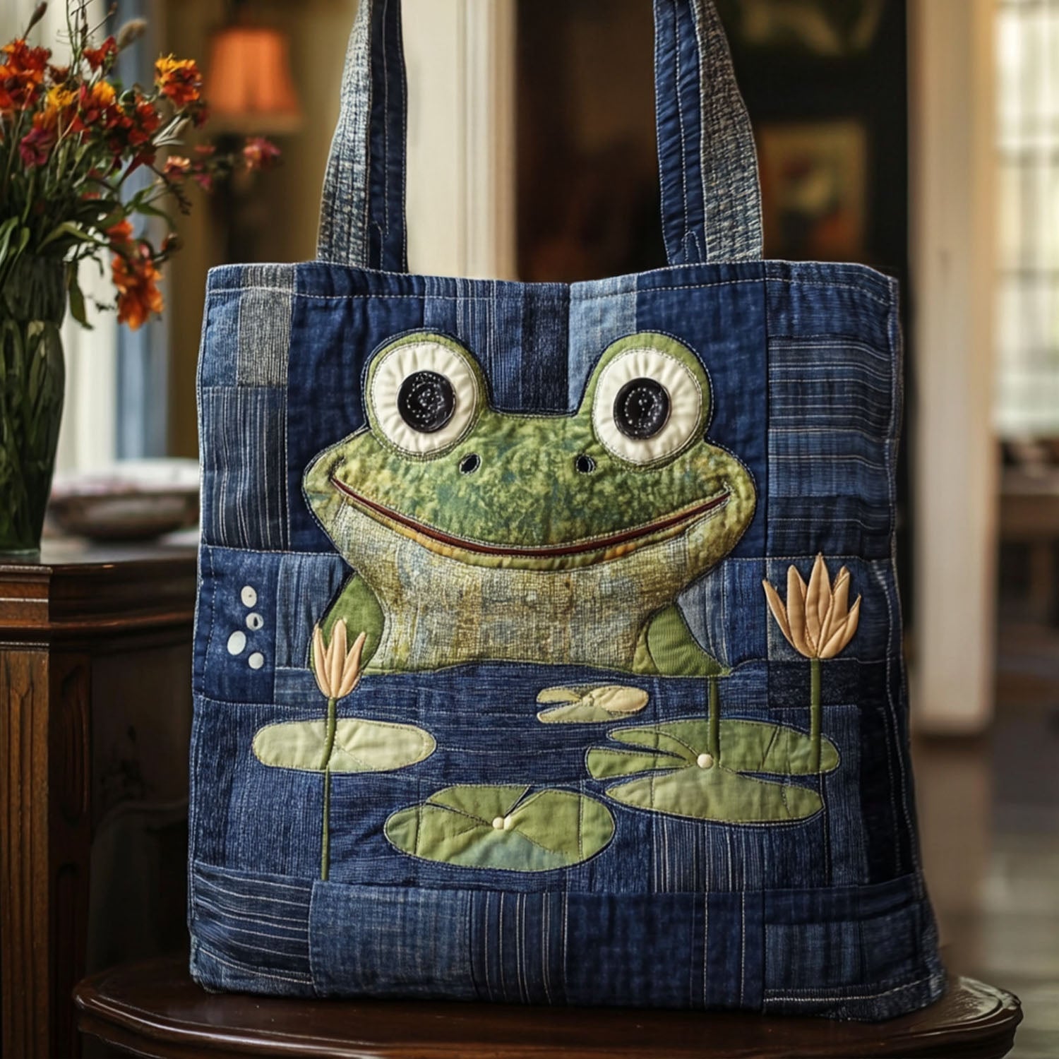The Hoppy Camper Quilted Tote Bag NCU0PT8411-tidenox