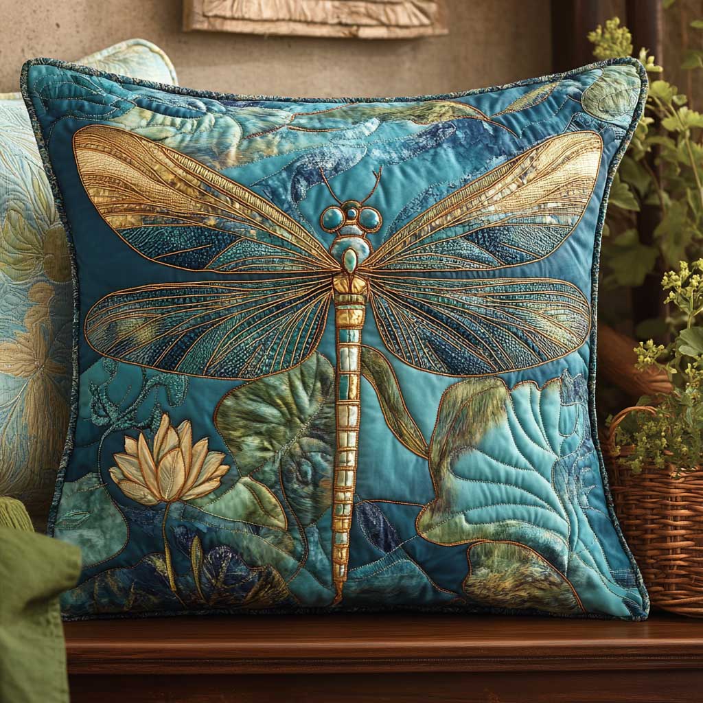 Lotus Pond Dragonfly WP2502072CL Quilt Pillow Case-tidenox