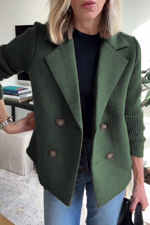 Jaz | Chic Knit-Sleeve Blazer-tidenox