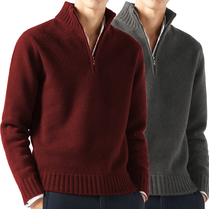 Men's Lapel Knitted Cashmere Sweater Cardigan-tidenox