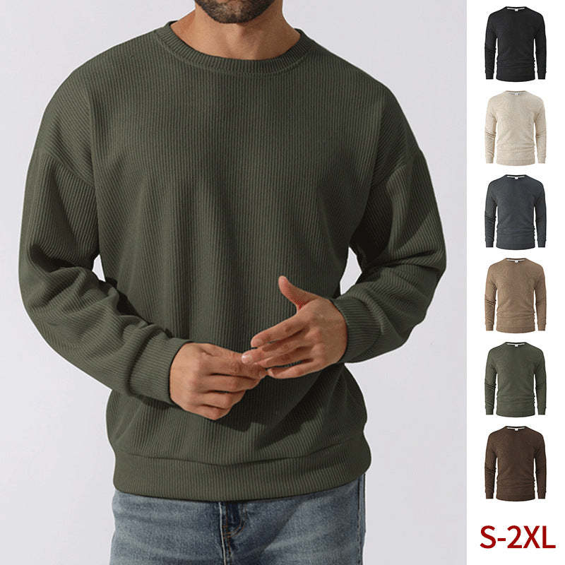 Men's Winter Sweater Loose Round Neck Thickened Sweater-tidenox