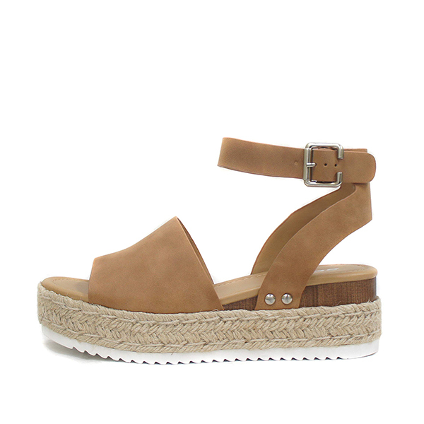 2025 Womens Buckle Ankle Strap Flatform Wedge Casual Sandals-tidenox