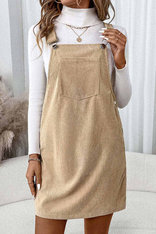 beachsissi Fashion Button Side Casual Dress With Pocket-tidenox