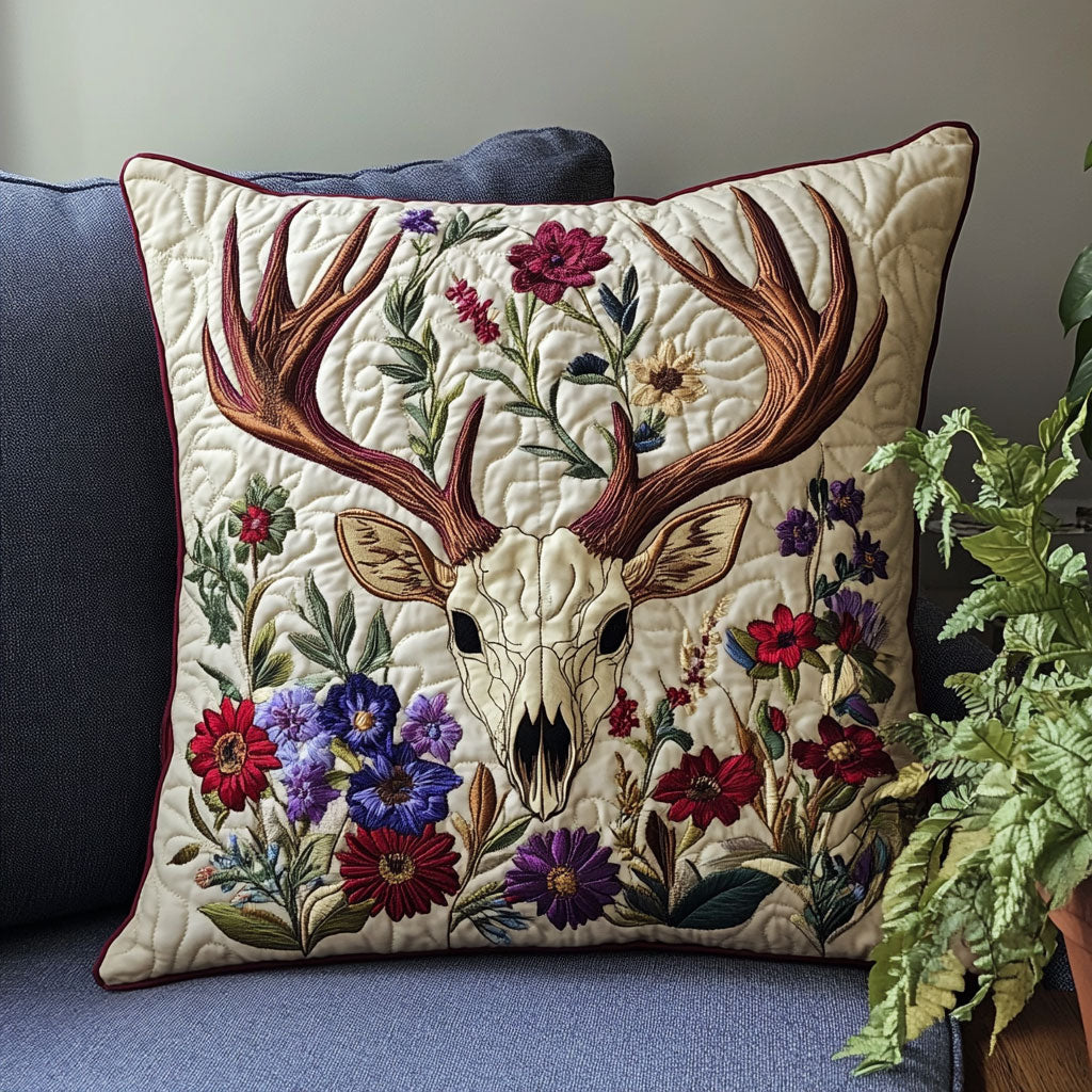 Rustic Antlers CW0407044CL Quilt Pillow Case-tidenox
