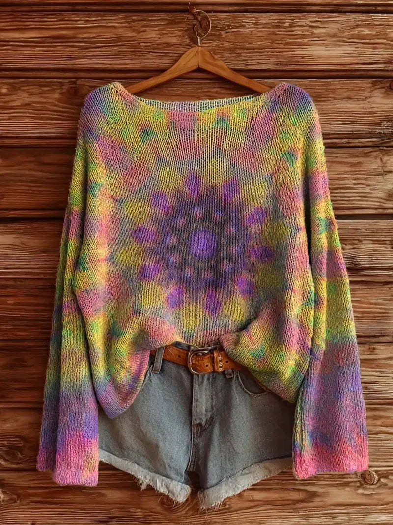 Women’s Oversized Knitwear – Bohemian Loose Fit Sweater Top-tidenox