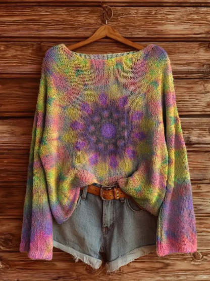 Women’s Oversized Knitwear – Bohemian Loose Fit Sweater Top-tidenox