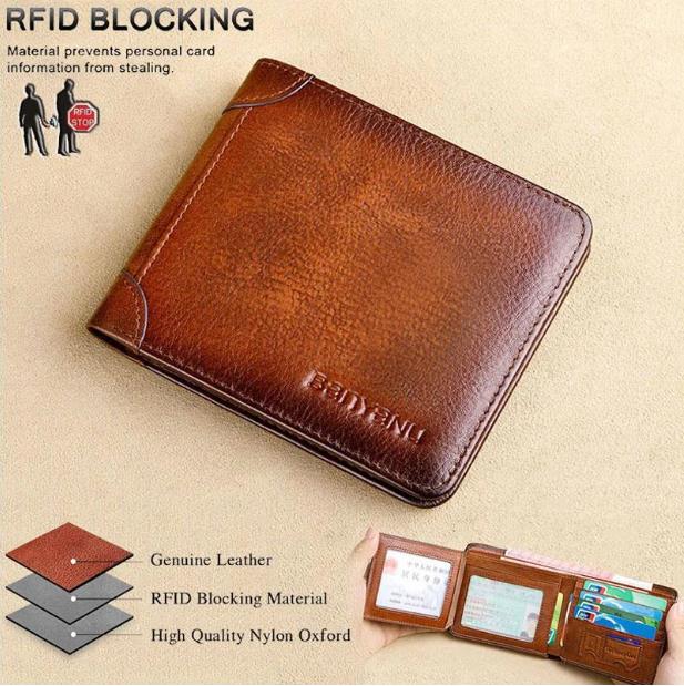 💰Multi-functional RFID Blocking Durable Genuine Leather Wallet🎁Men'swallets
