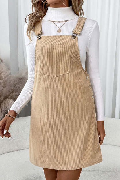 beachsissi Fashion Button Side Casual Dress With Pocket-tidenox